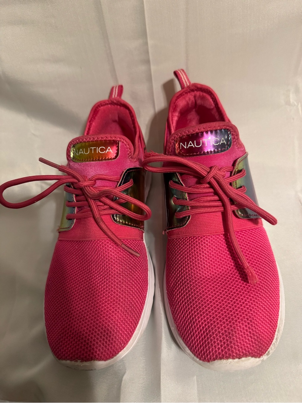 Nautica Girls Pink Mesh Lace-Up Sneakers